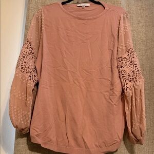 Sioni MILANO Elegant Lace Sleeve Women's Top: 1X